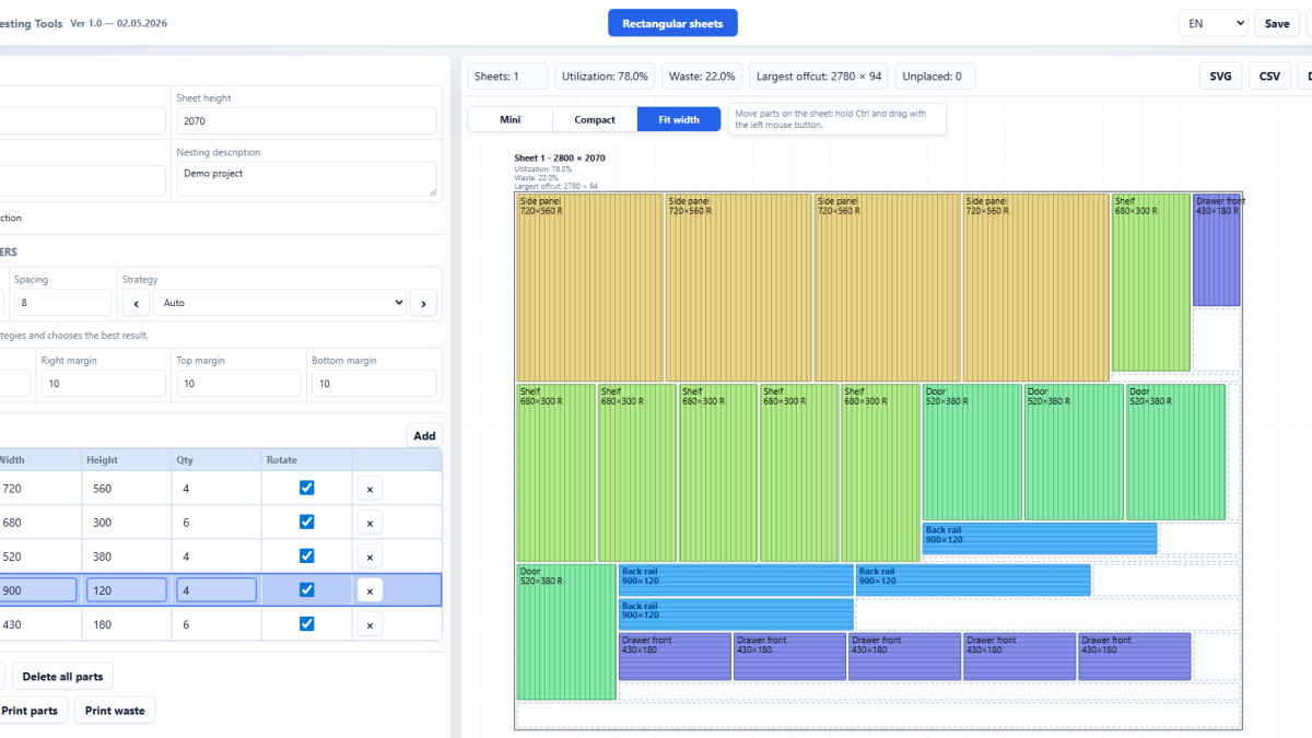 Introduktion af Nesting Tools: en ny service fra CNC Passport til skæring af pladematerialer